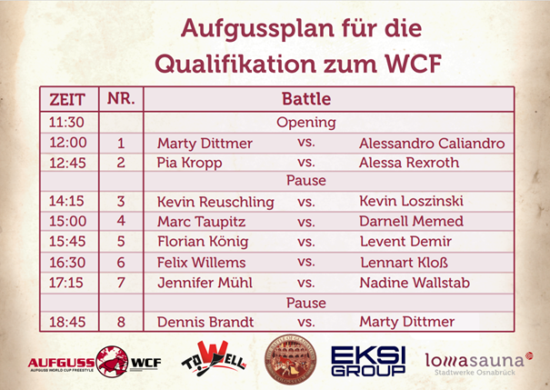 Aufgussplan Freitag